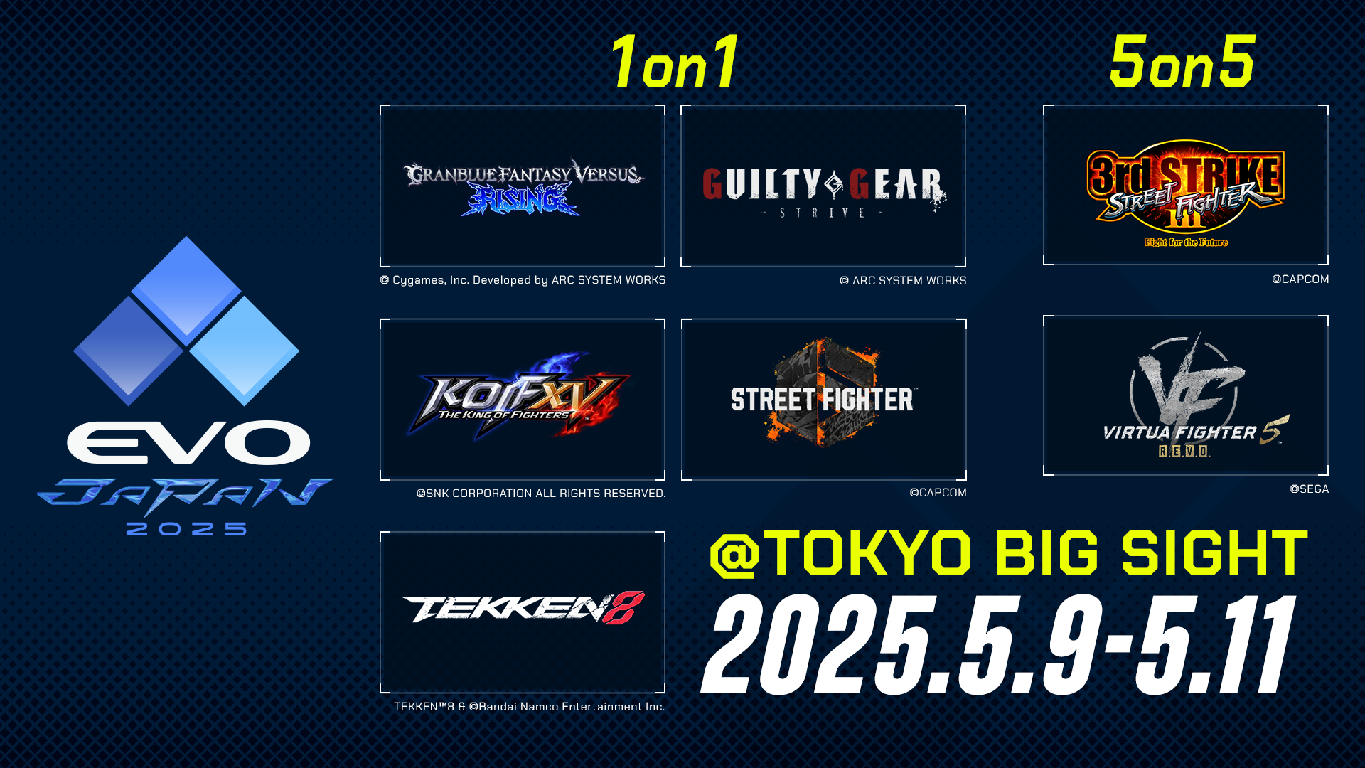 EVO Japan 2025　5月9日～11日