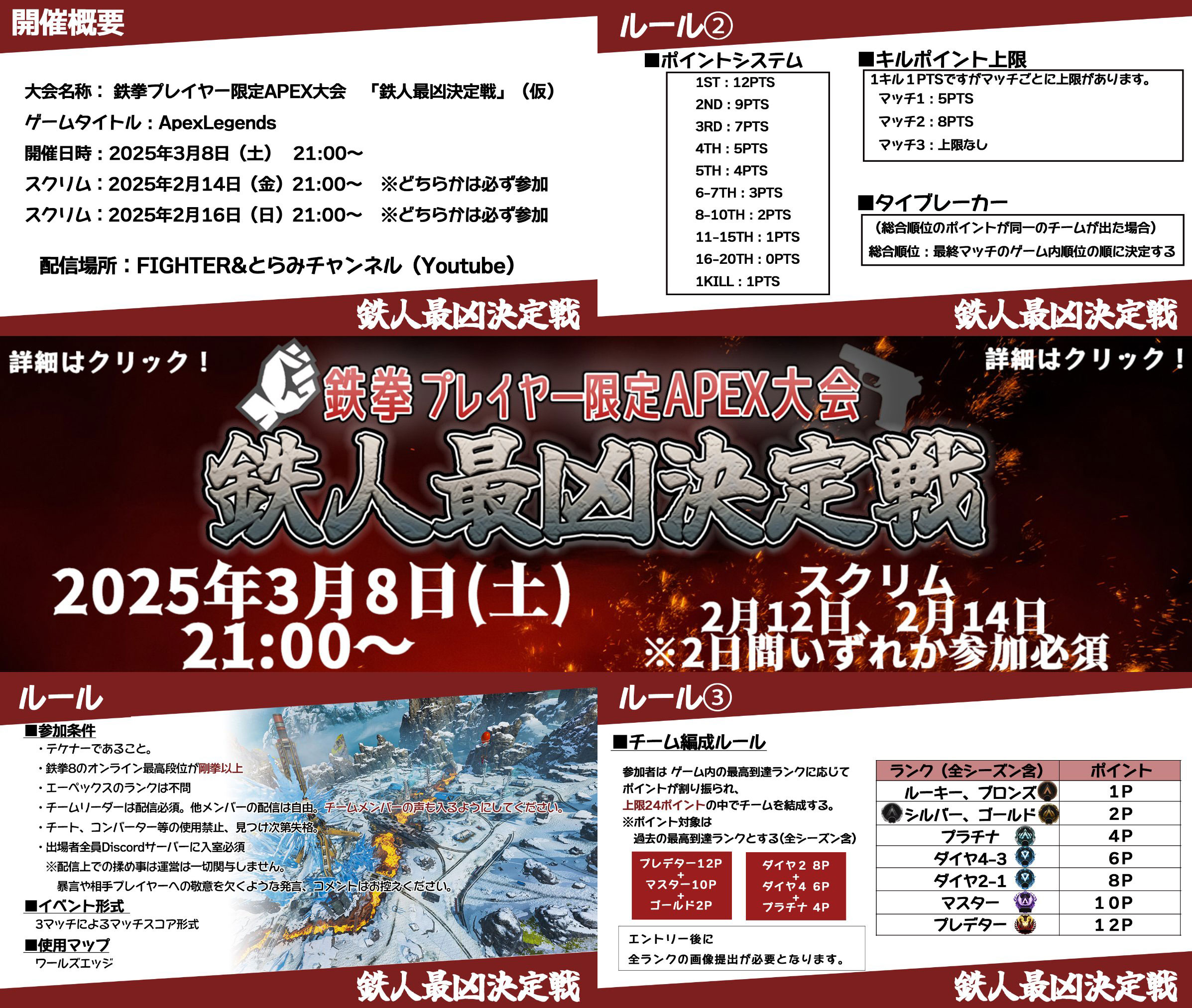 鉄拳プレイヤー限定APEX大会『鉄人最凶決定戦』