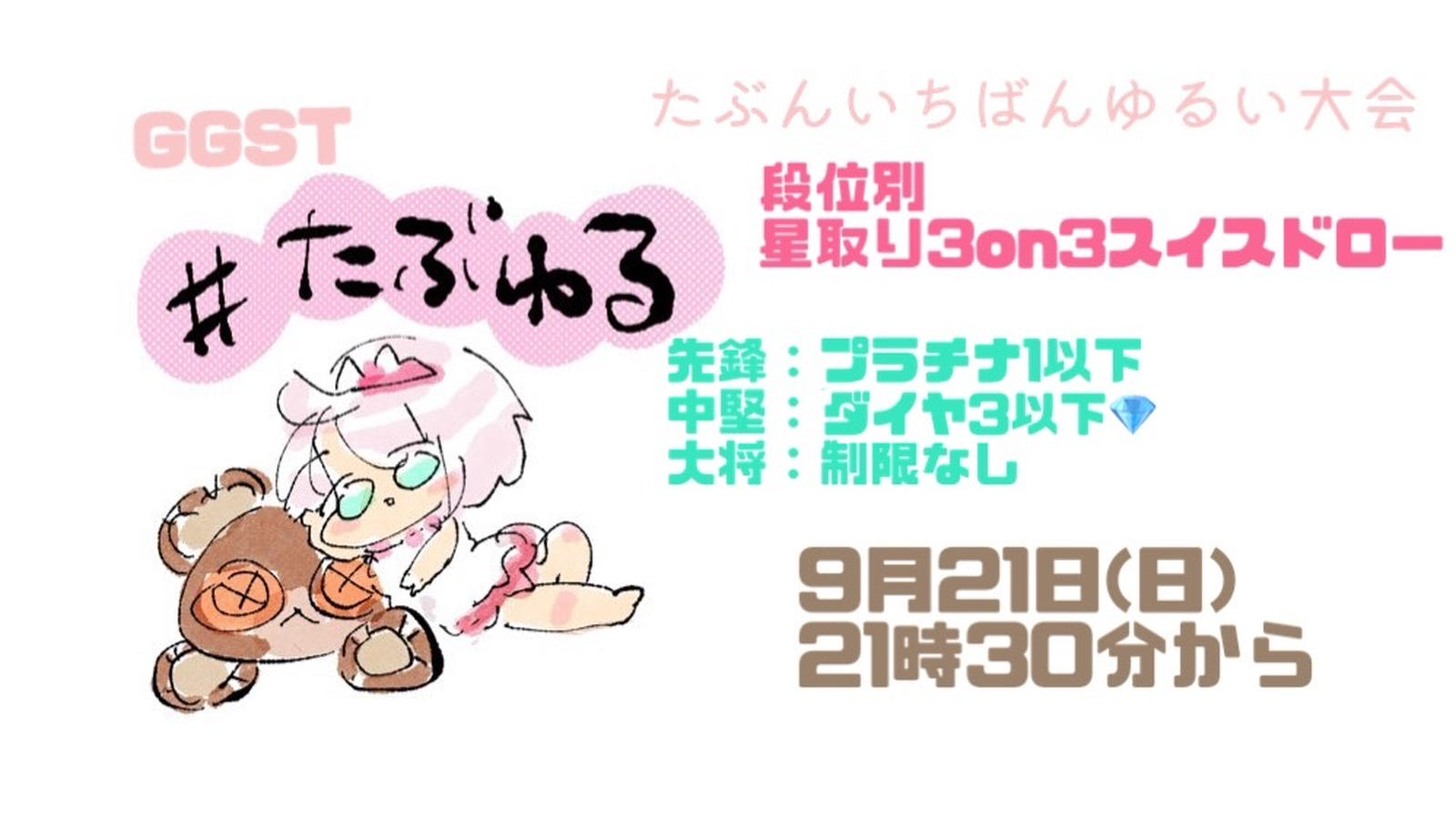 【GGST】たぶんいちばんゆるい大会#20段位別星取り3on3スイスドロー